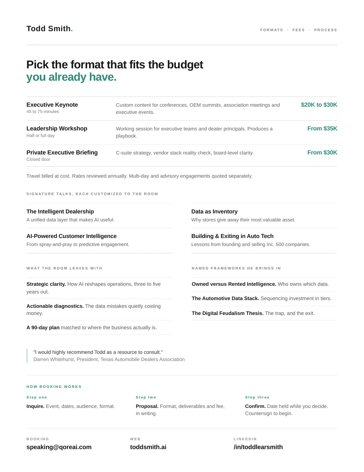 Todd Smith speaker one-sheet, page 2
