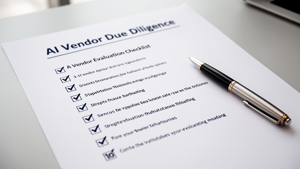 AI Vendor Due Diligence Checklist